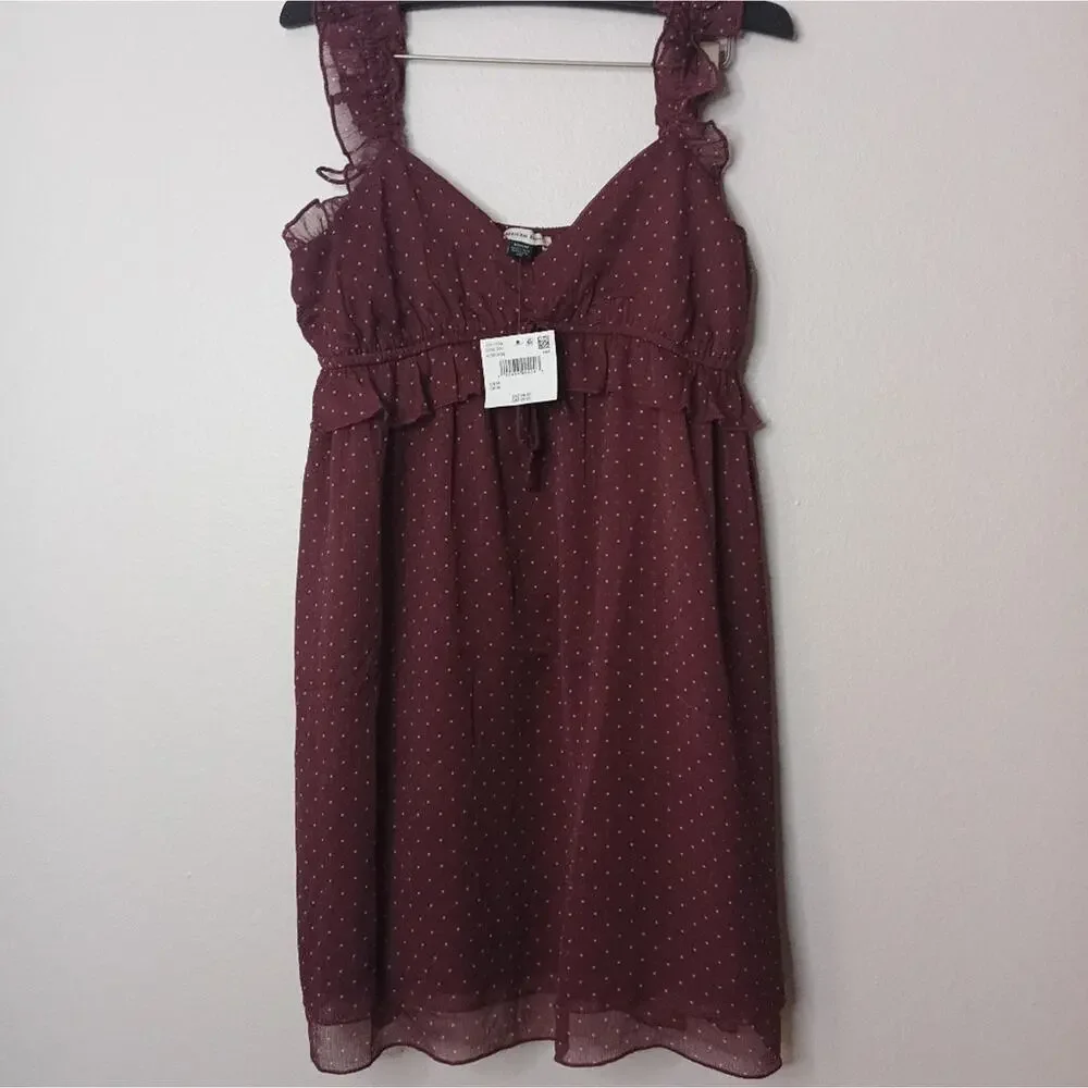 American Eagle Mauve Dress Babydoll Y2K Whimsy Prairie Boho Fairy NEW - Picture 7 of 9